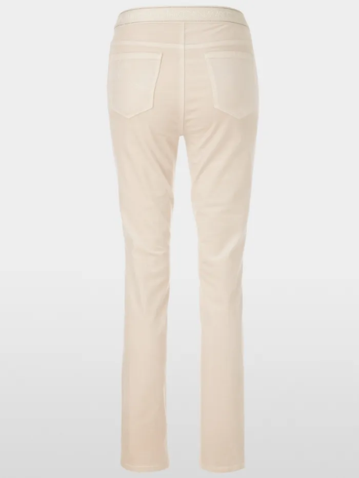 Marc Cain Collections SIENA Velvet Pull On Trousers In Light Beige XC 81.31 W48 Col 182