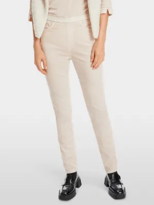 Marc Cain Collections SIENA Velvet Pull On Trousers In Light Beige XC 81.31 W48 Col 182