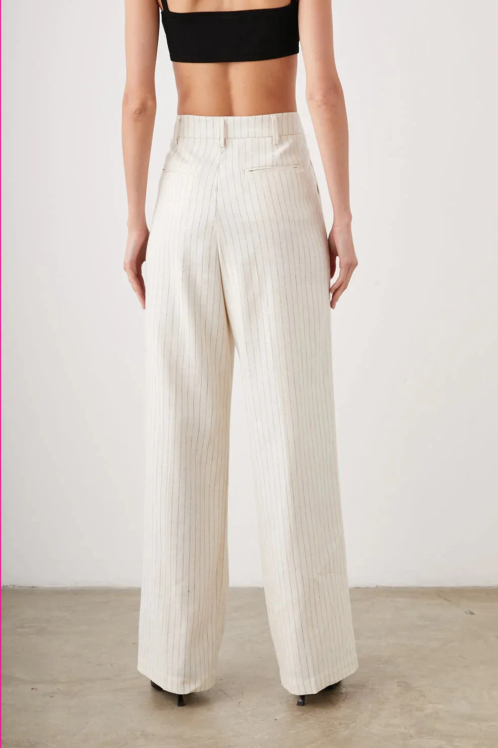 Marnie Trousers Ivory Pinstripe