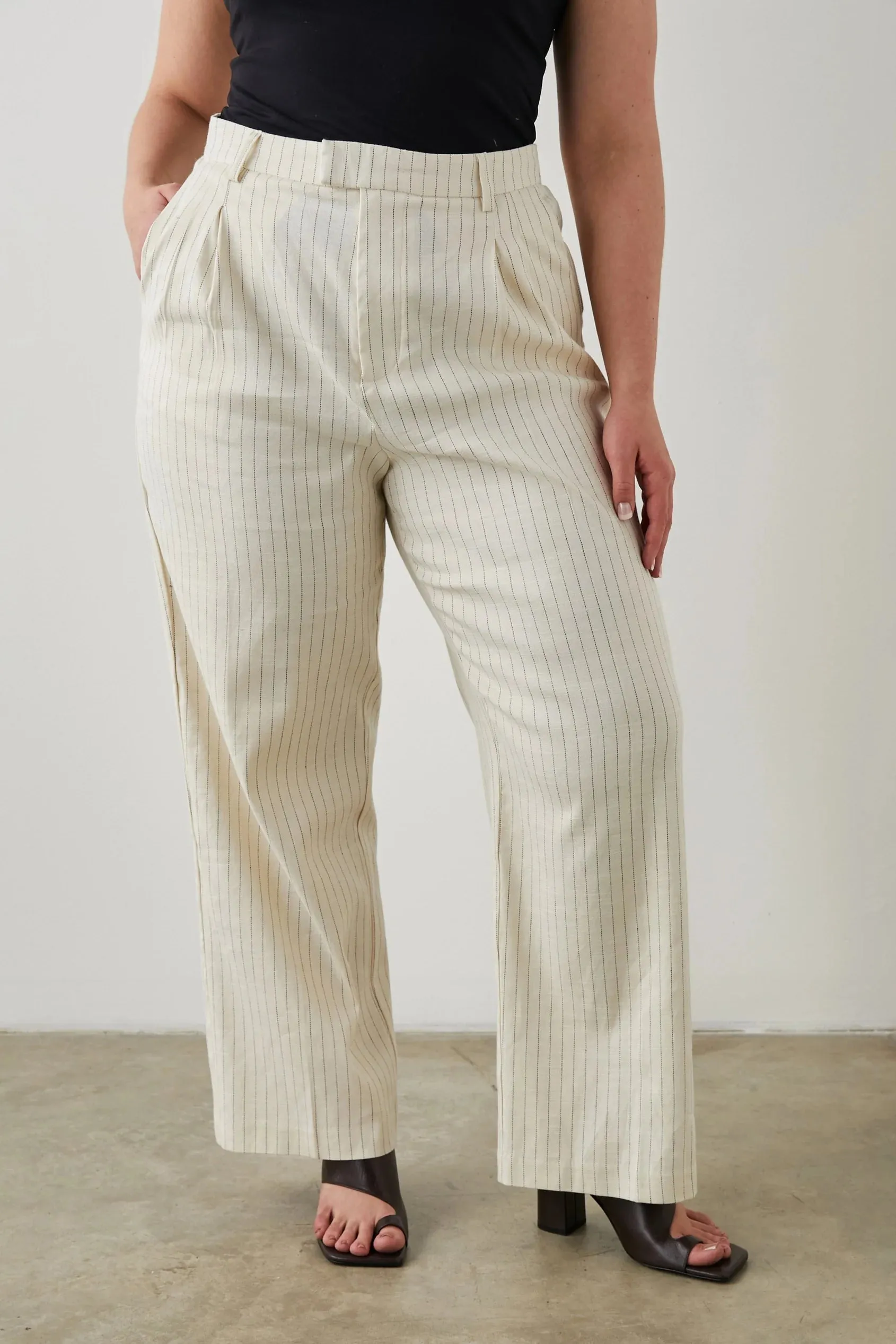 Marnie Trousers Ivory Pinstripe