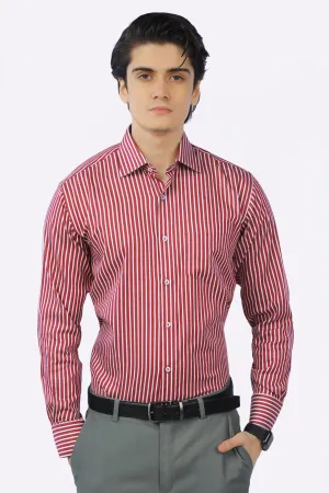 Maroon Pinstripe Formal Shirt