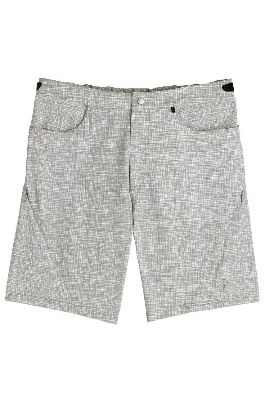 Men's Calasa Tech Swim Trunks  |  Light Grey/White Crosshatch