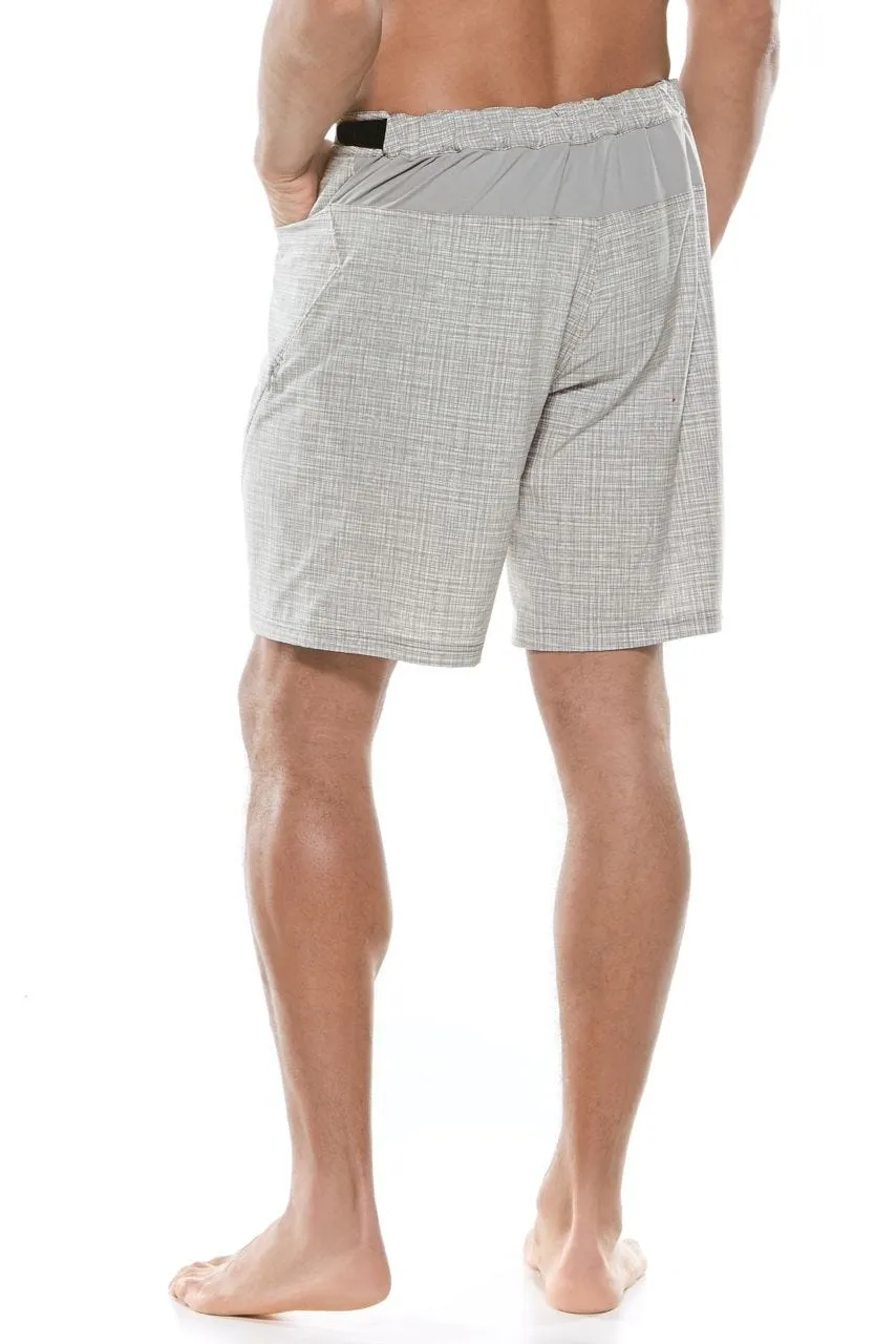 Men's Calasa Tech Swim Trunks  |  Light Grey/White Crosshatch