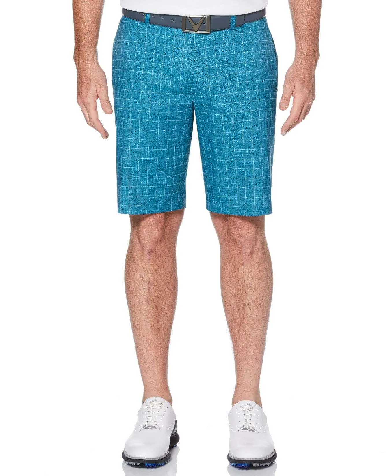 Mens Stretch Plaid Print Short