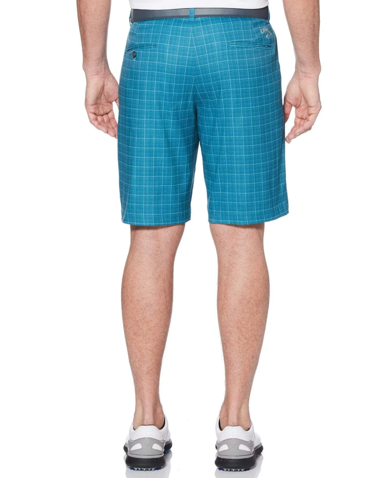 Mens Stretch Plaid Print Short