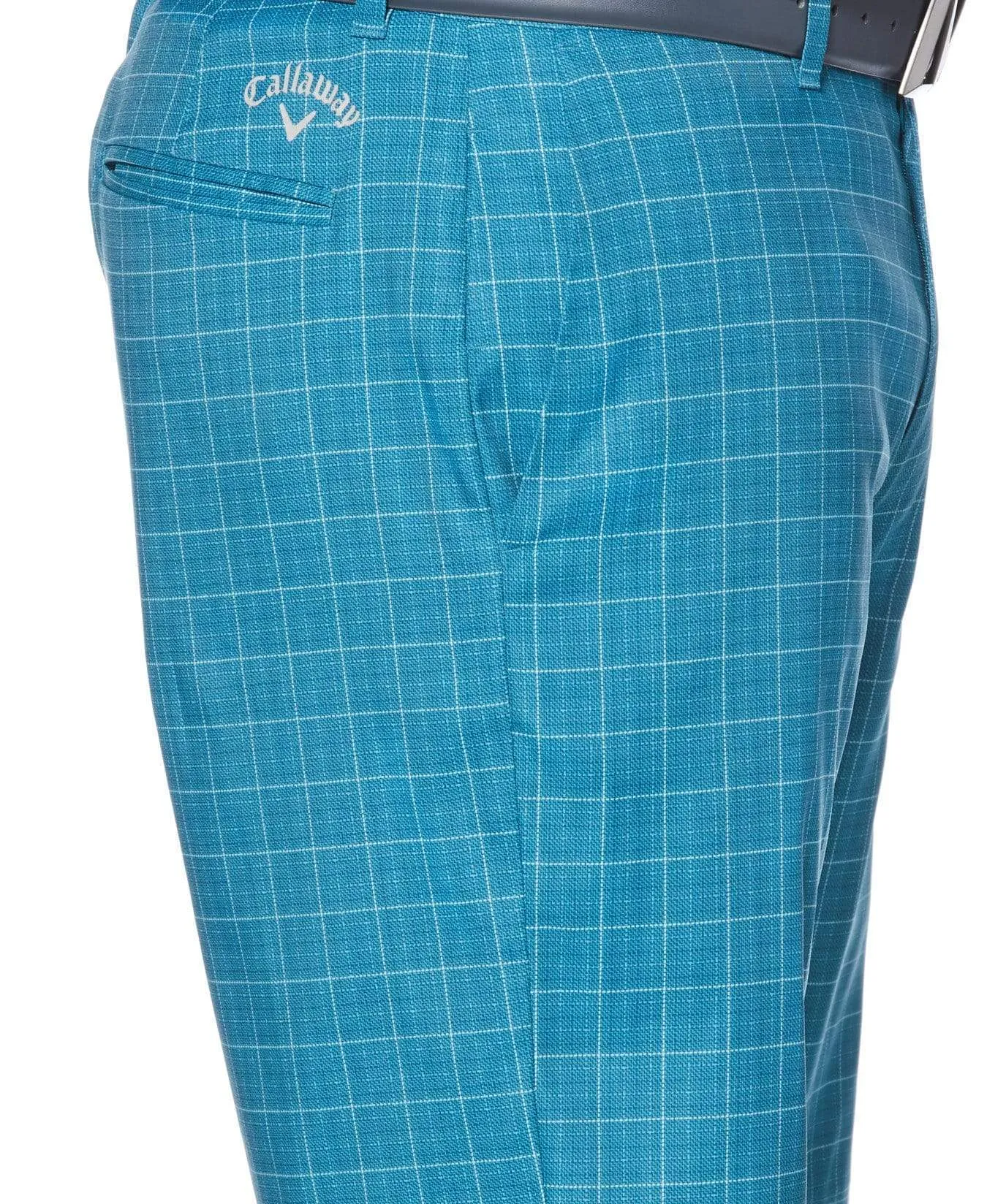 Mens Stretch Plaid Print Short