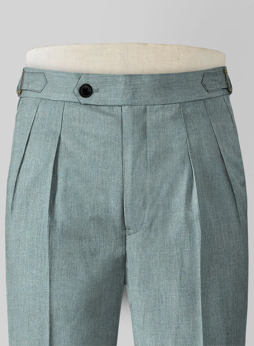 Napolean Stretch Gray Blue Highland Wool Trousers