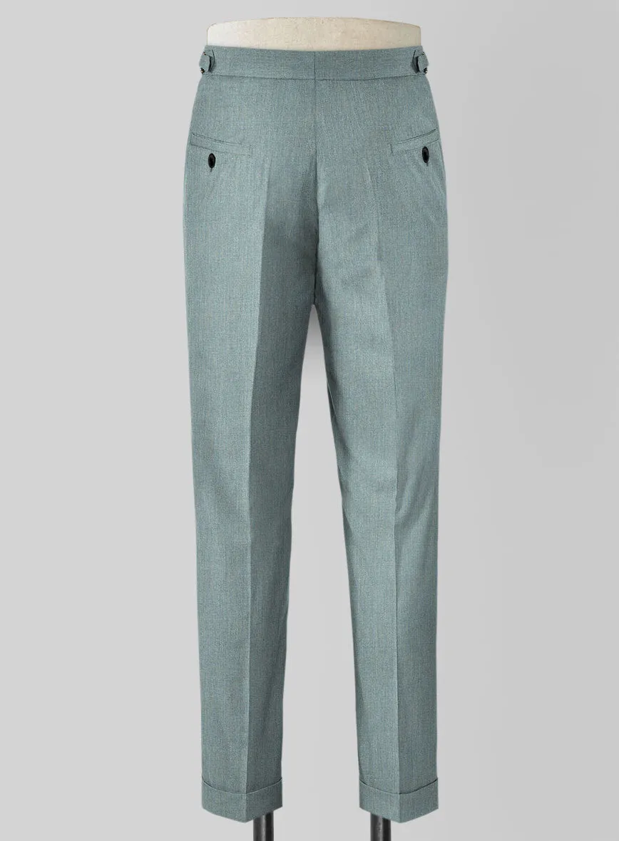 Napolean Stretch Gray Blue Highland Wool Trousers