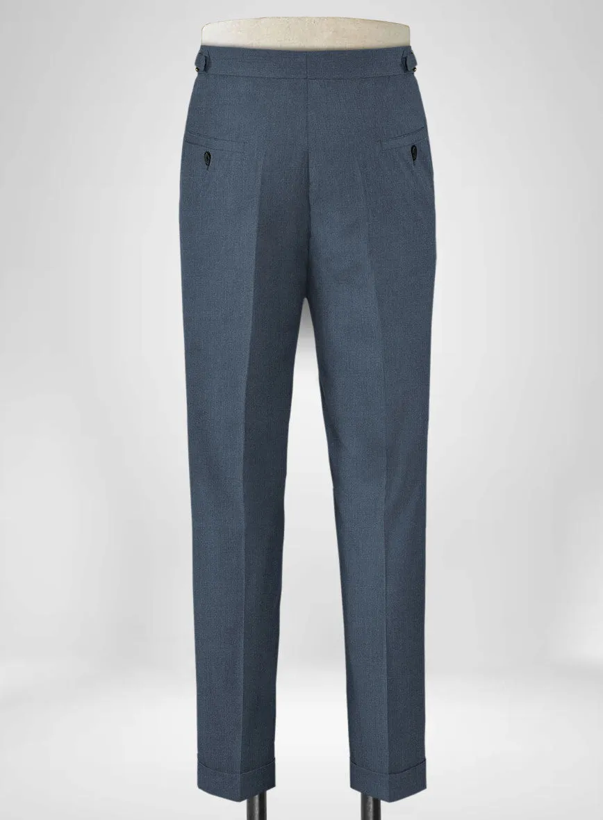 Napolean Stretch Space Blue Highland Wool Trousers