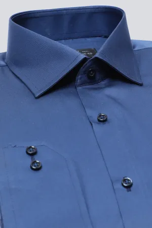 Navy Blue Plain Formal Shirt