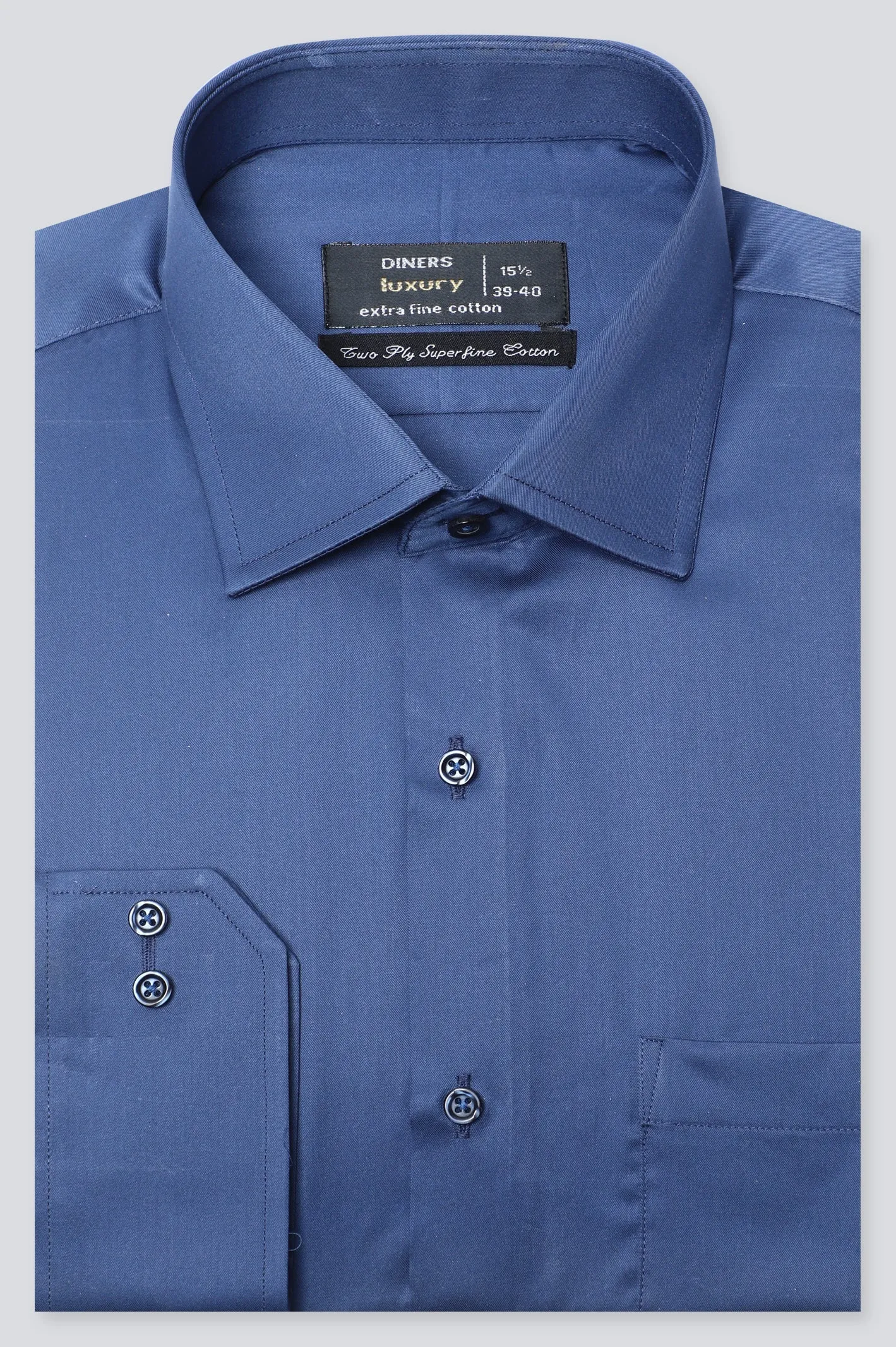 Navy Blue Plain Formal Shirt