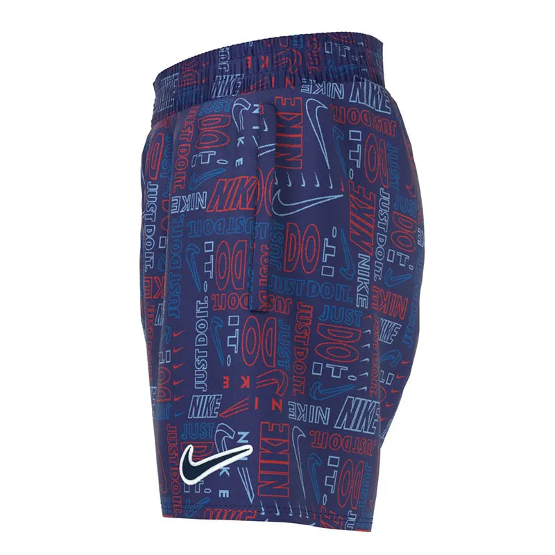 Nike - Logo Mash-Up Breaker 4" Volley Short (Midnight Navy) - Boys