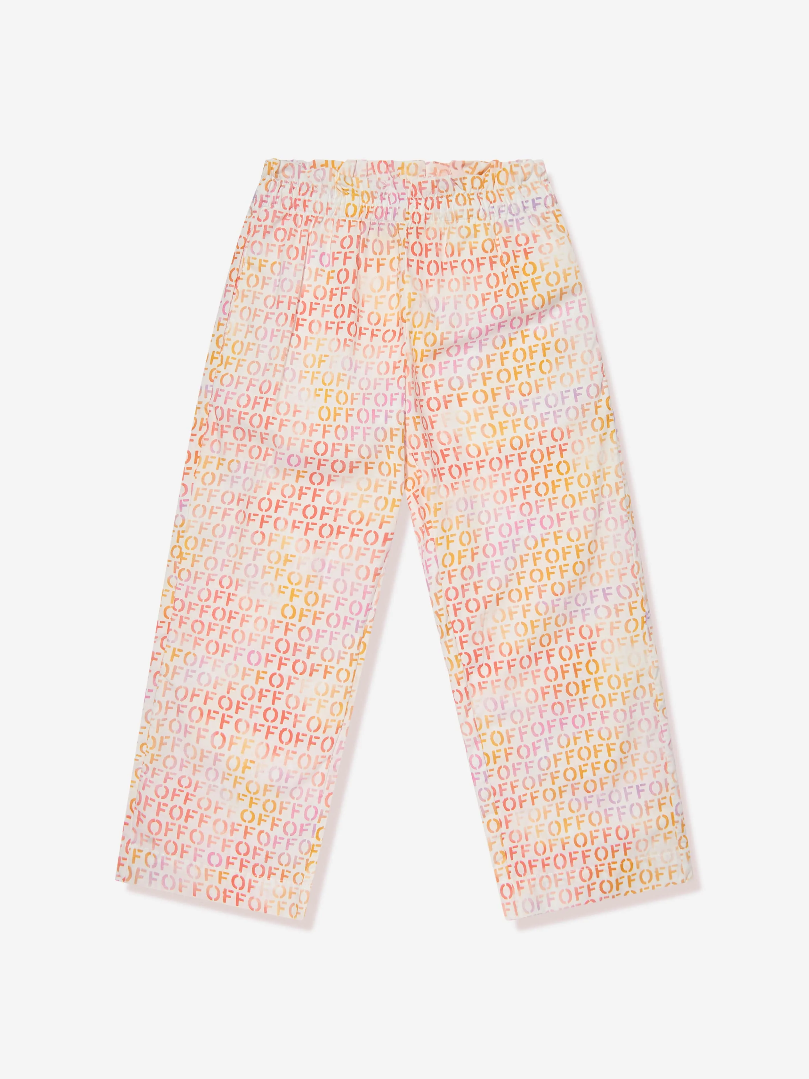 Off-White Girls Off Stamp Straight Trousers in Multicolour