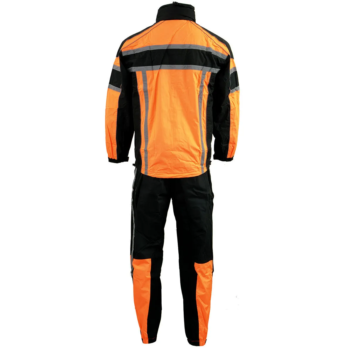 ORANGE SH233102 Men's Black and Orange Water Resistant Rain Suit with Reflective Tape