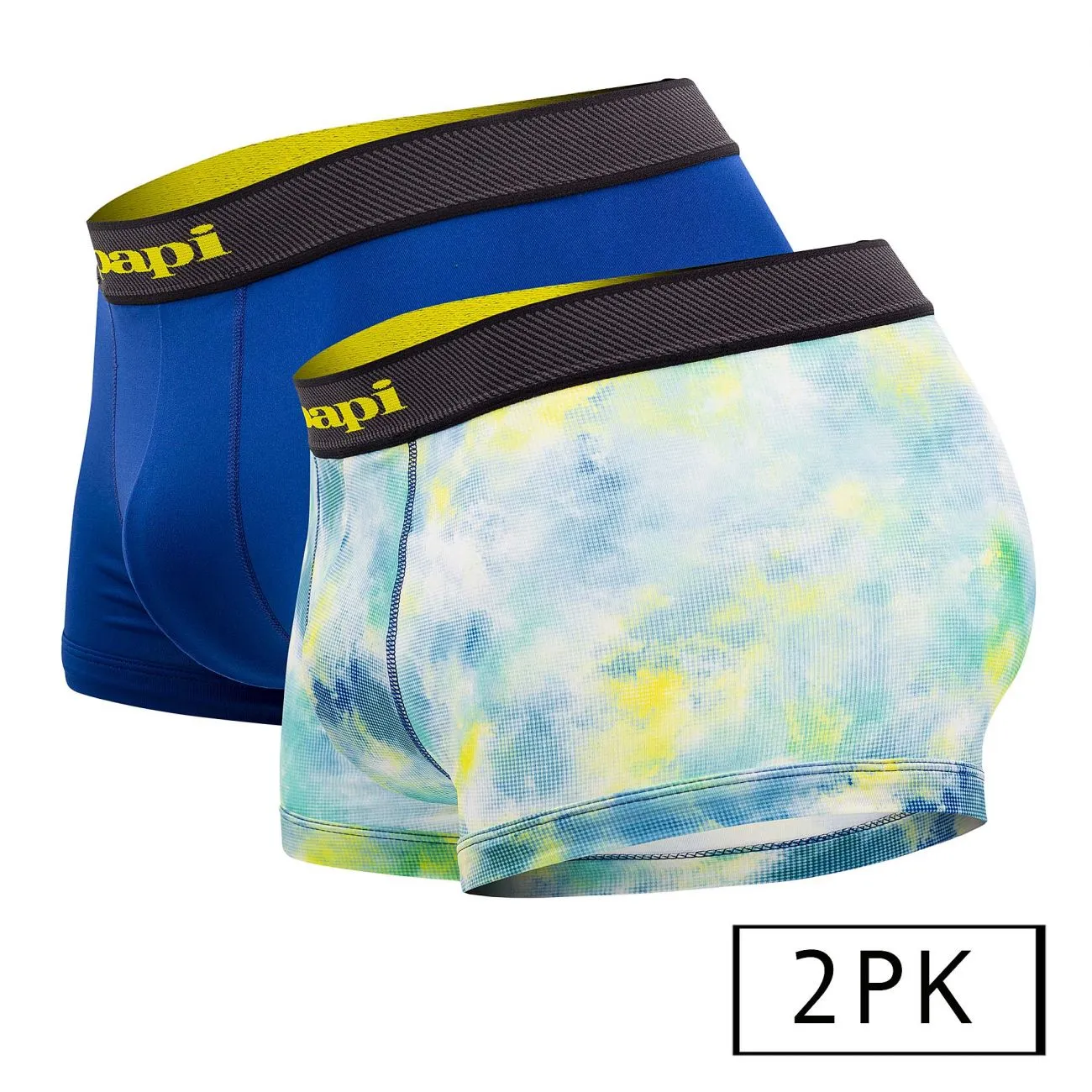 Papi UMPA074 2PK Microflex Brazilian Trunks Color Tie Dye-Blue