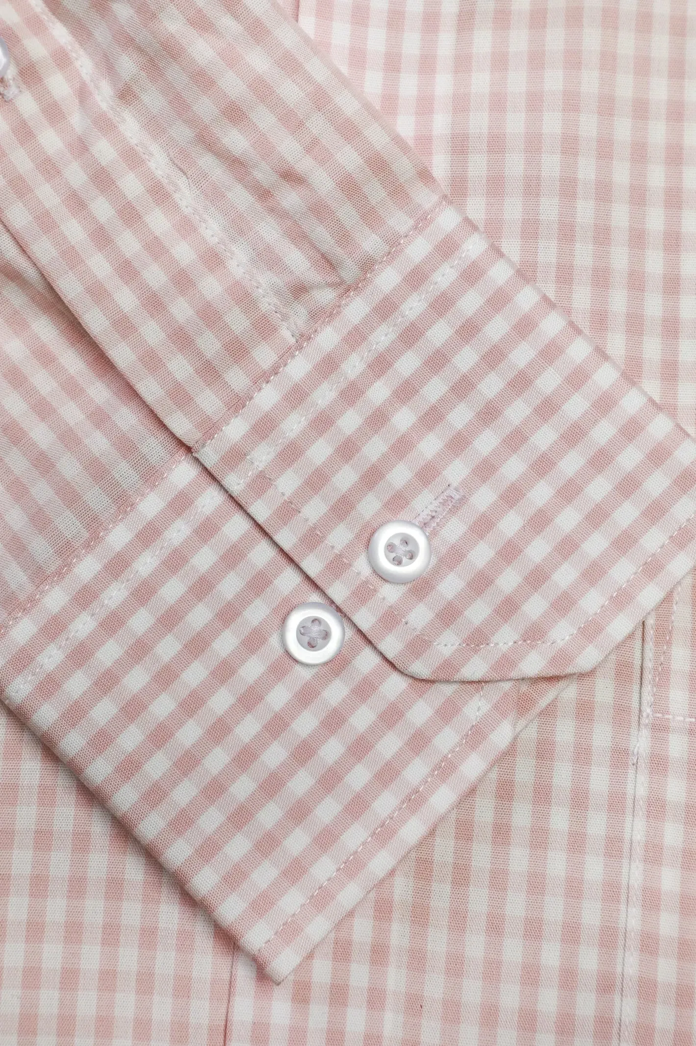 Peach Mini Check Formal Shirt