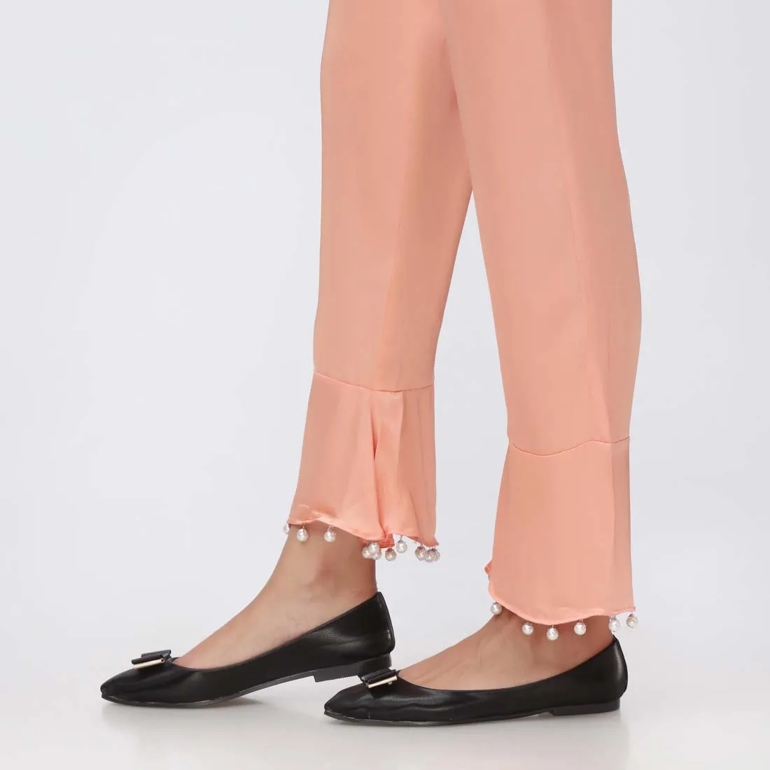 Peach Shamouse Silk Slim Fit Trouser PW3677