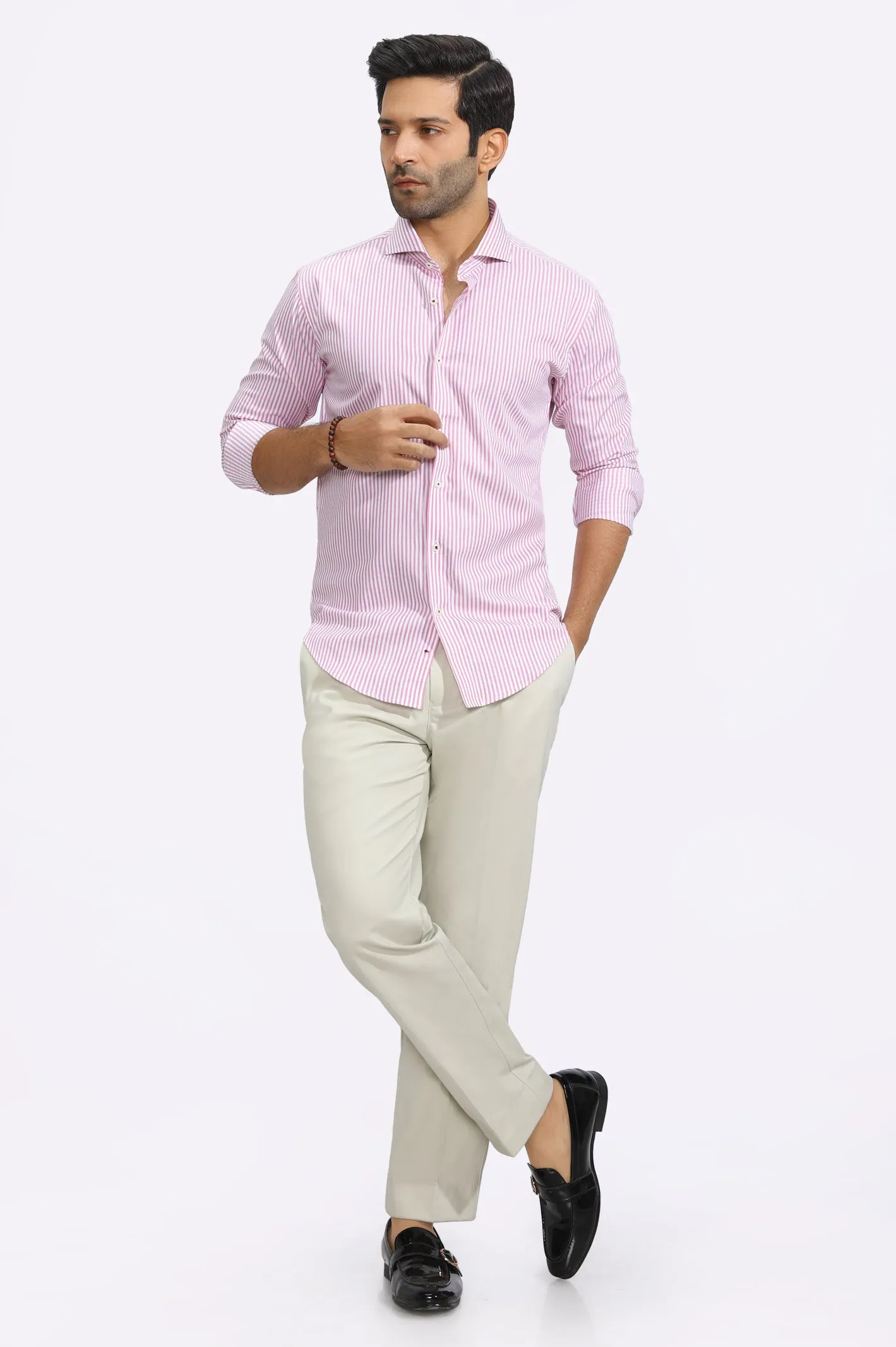 Pink Bengal Stripes Formal Shirt