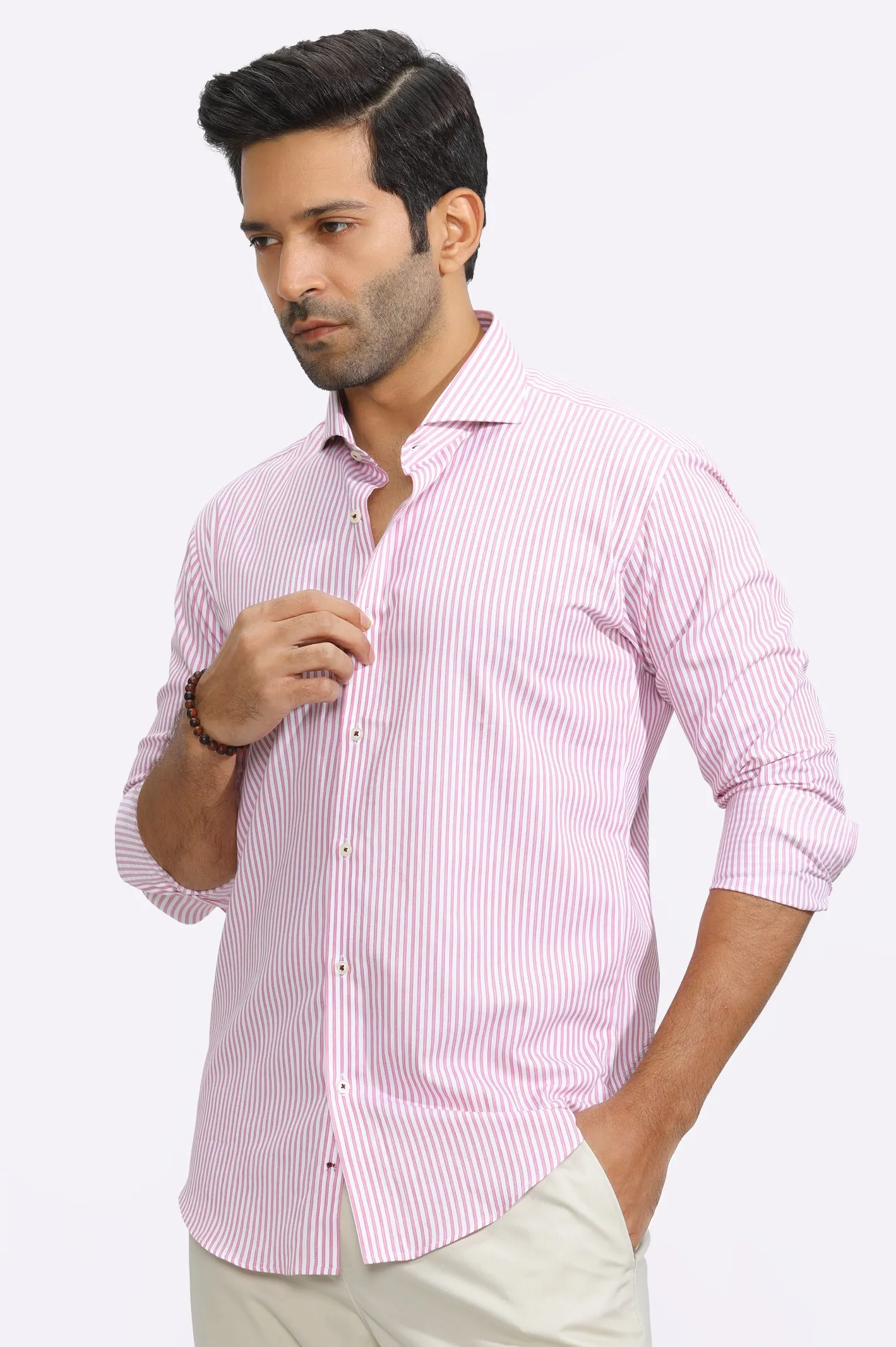 Pink Bengal Stripes Formal Shirt