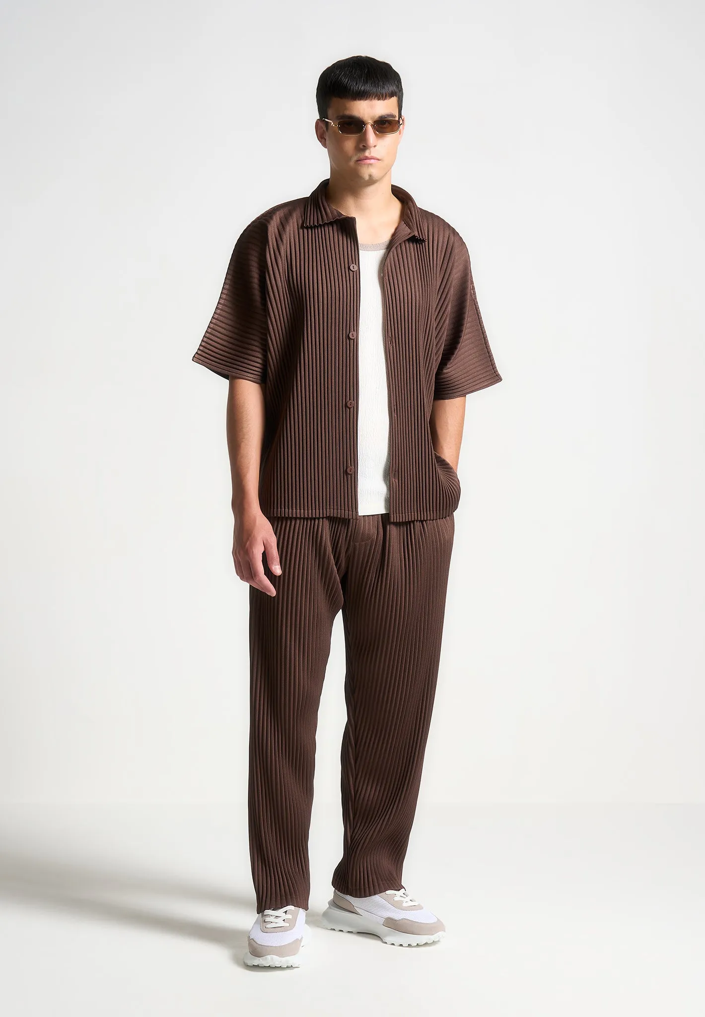 Pleated Trousers - Brown