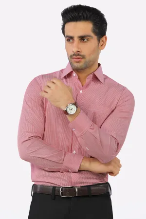 Red Hairline Stripe Formal Shirt