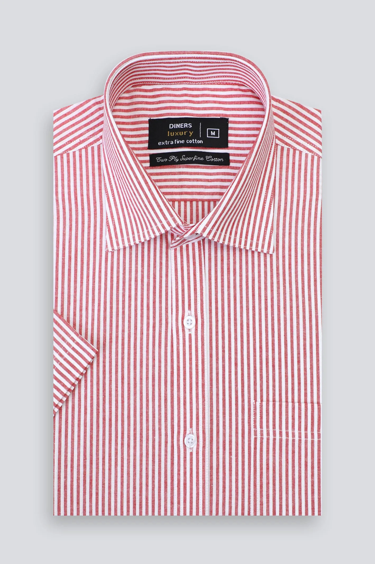 Red Stripes Formal Shirt (Half Sleeves)