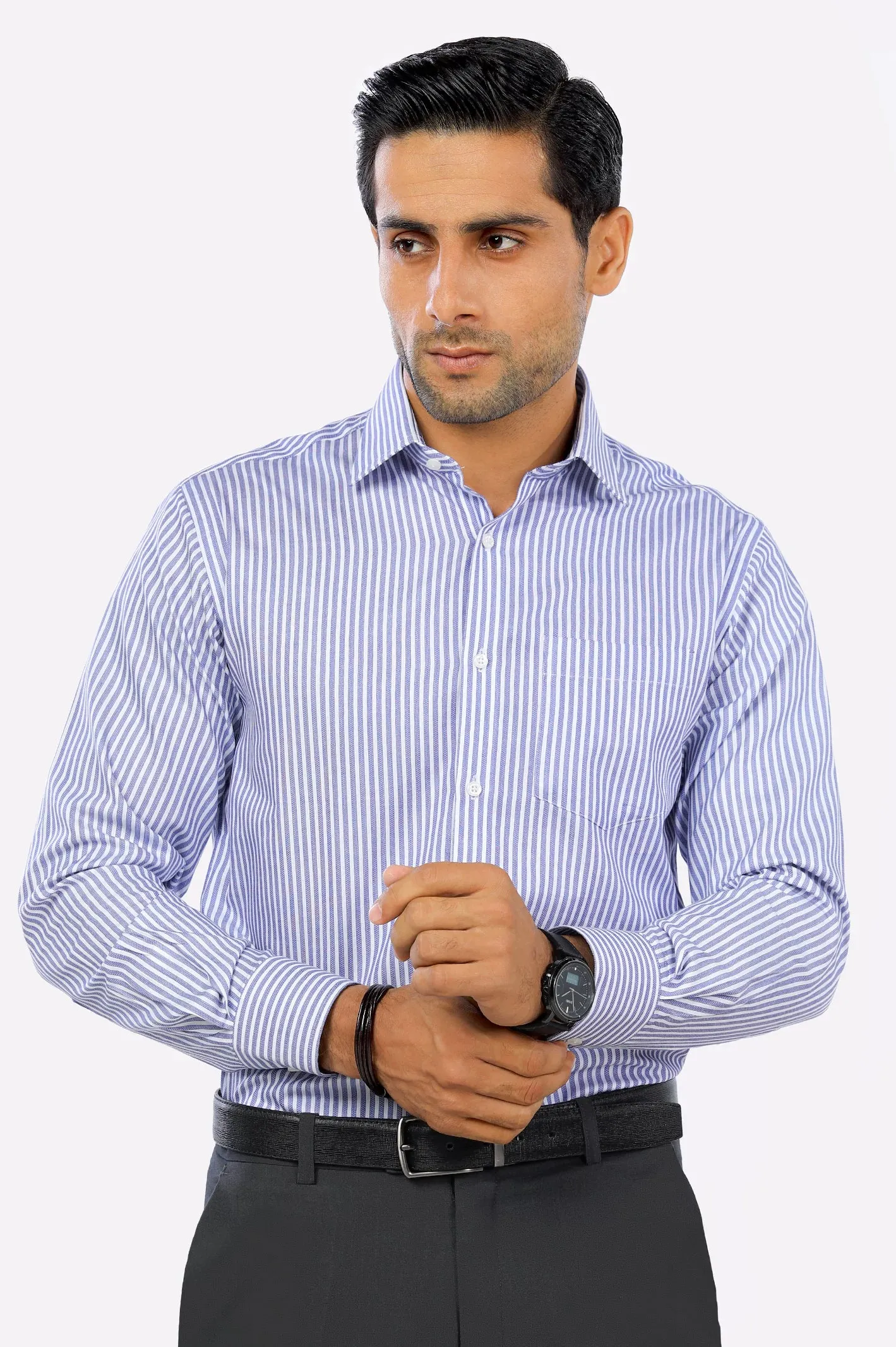 Royal Blue Bengal Stripes Formal Shirt