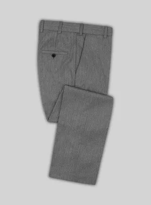 Scabal Lauchi Herringbone Gray Wool Pants