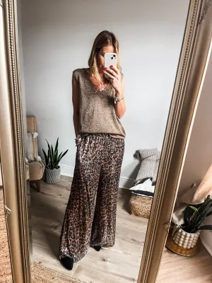 Sequin Leopard Trousers