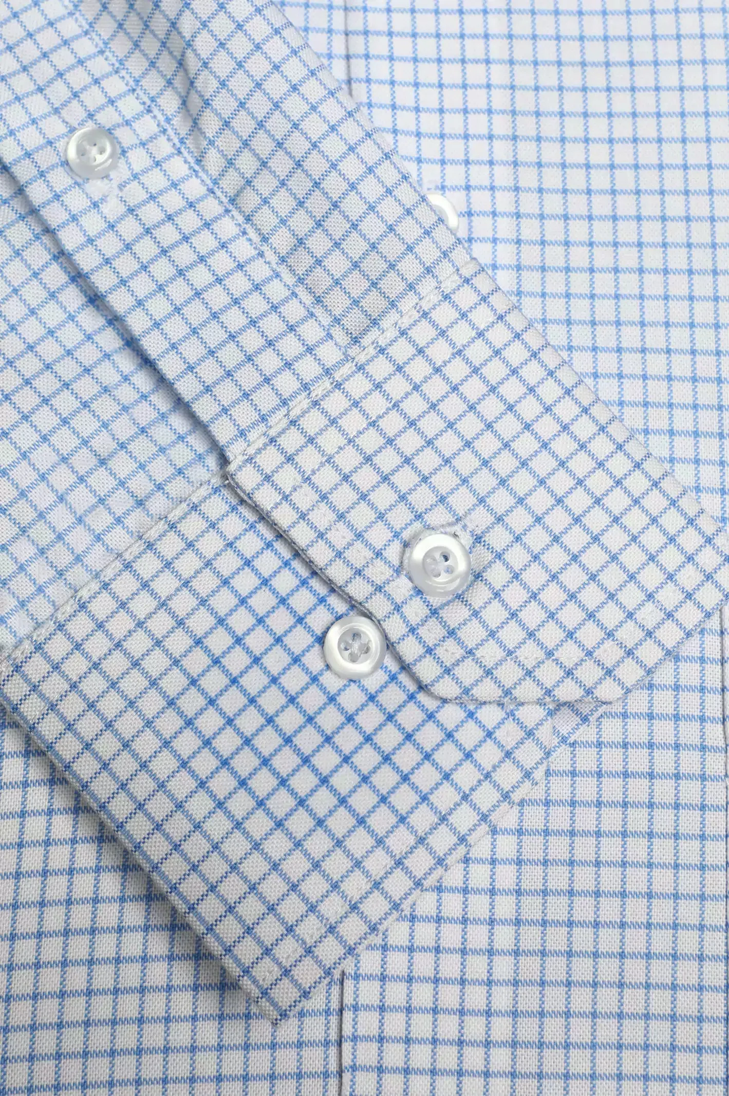 Sky Blue Windowpane Check Formal Shirt