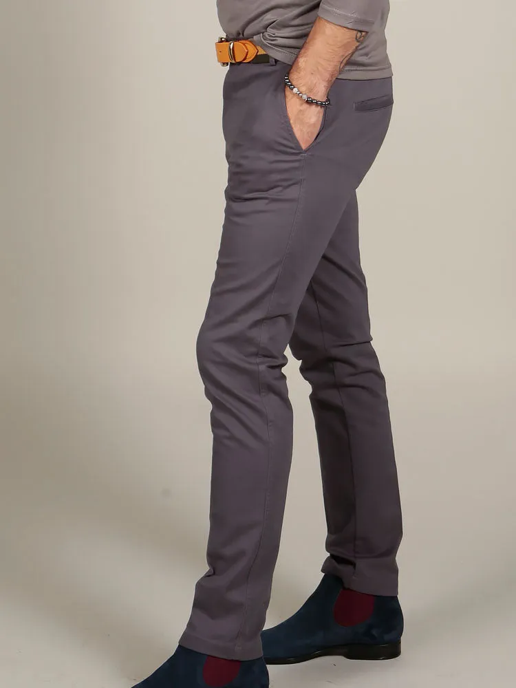 Slim Fit Chino Trousers – Charcoal Grey