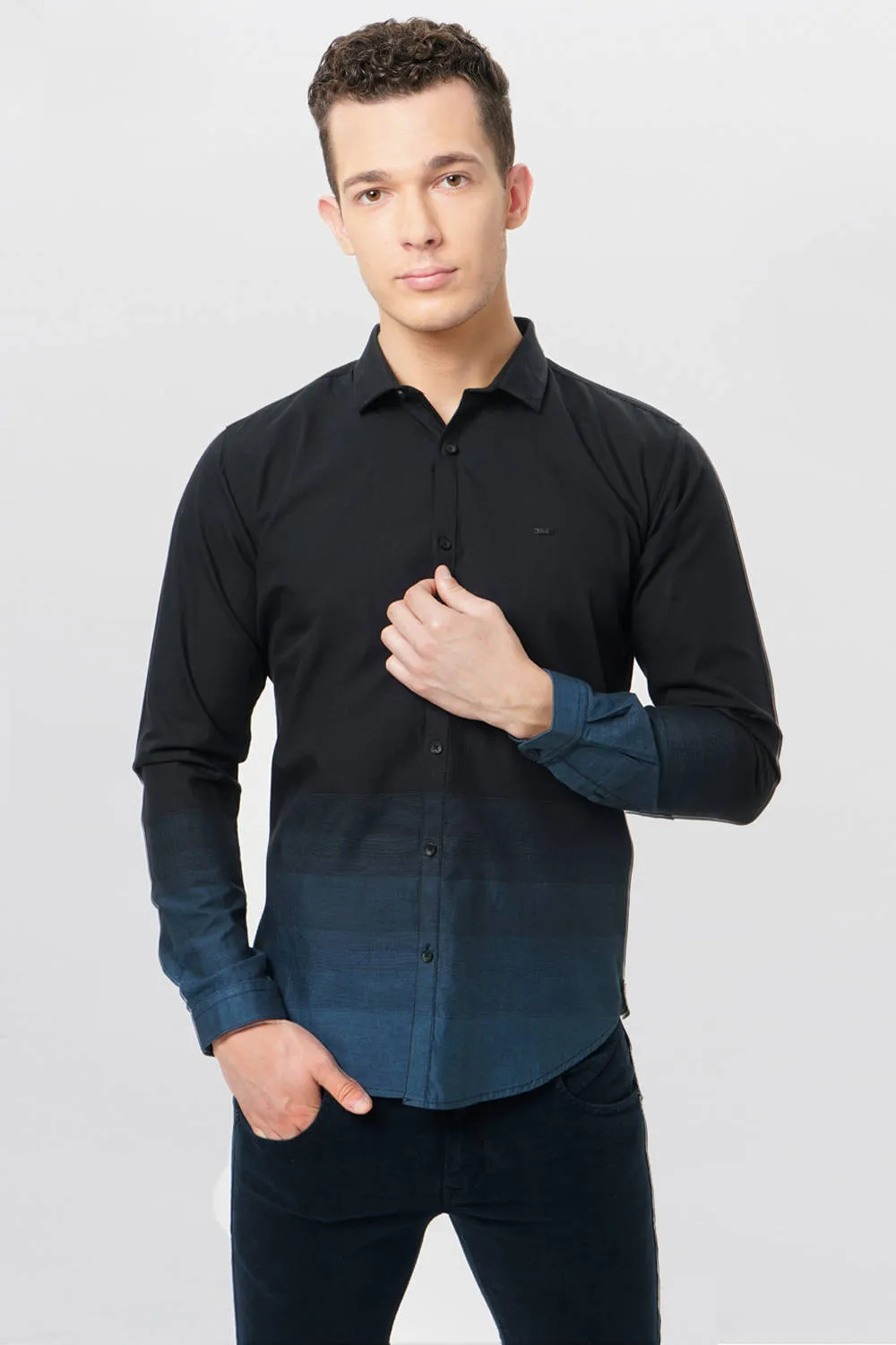 Slim Fit Grading Engineered Stripe Shirt