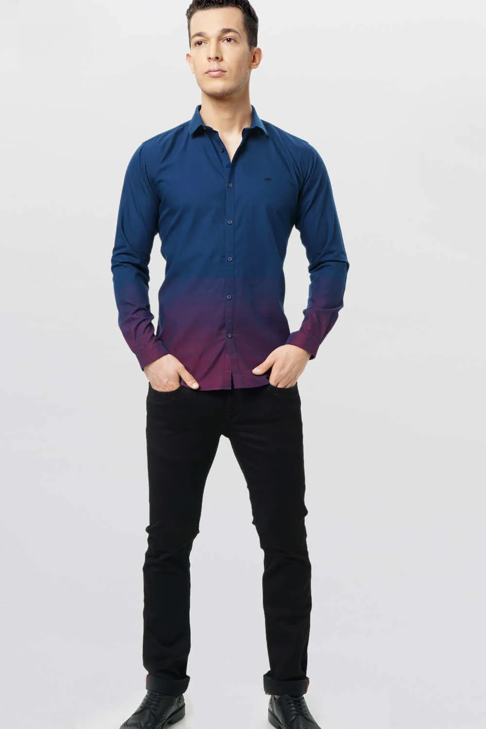 Slim Fit Grading Engineered Stripe Shirt