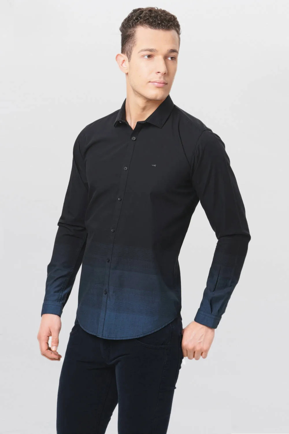 Slim Fit Grading Engineered Stripe Shirt