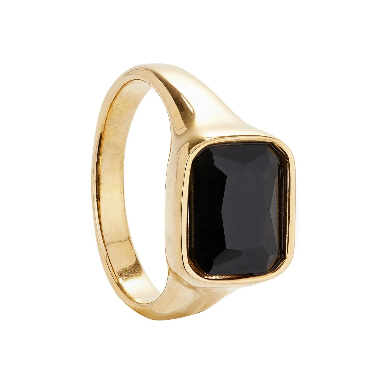 Square Cocktail Ring: Black