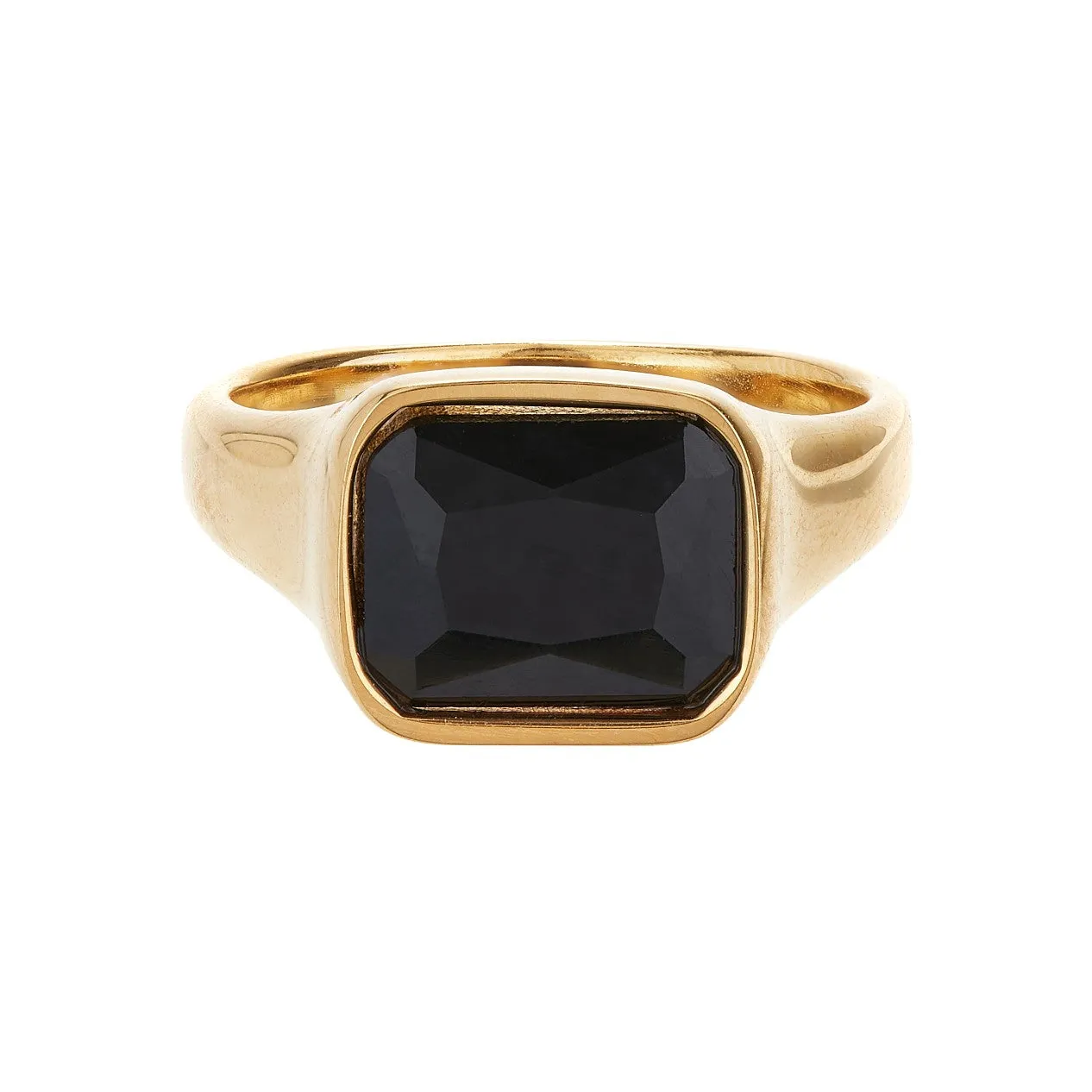 Square Cocktail Ring: Black