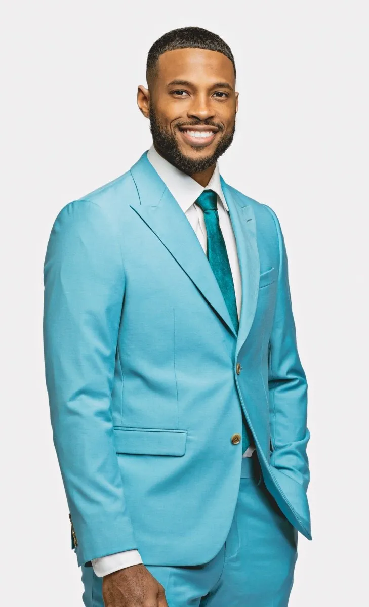 Turquoise 2 Button Suit