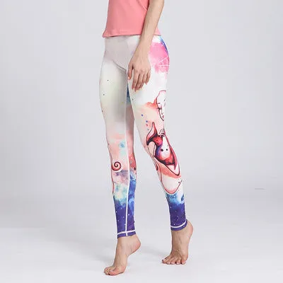 Twelve constellation printed yoga women's tight-fitting quick-drying stretch bottoming leisure running sports outdoor fitness pants