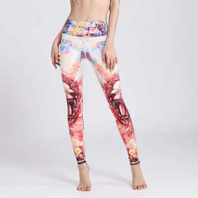 Twelve constellation printed yoga women's tight-fitting quick-drying stretch bottoming leisure running sports outdoor fitness pants