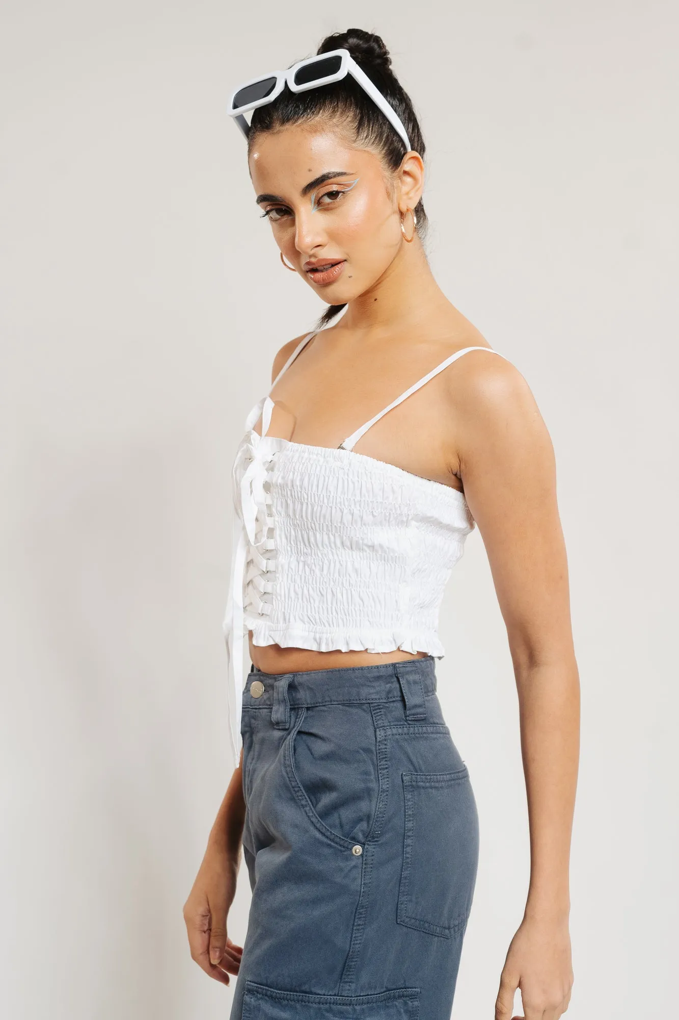 White Criss Cross Top